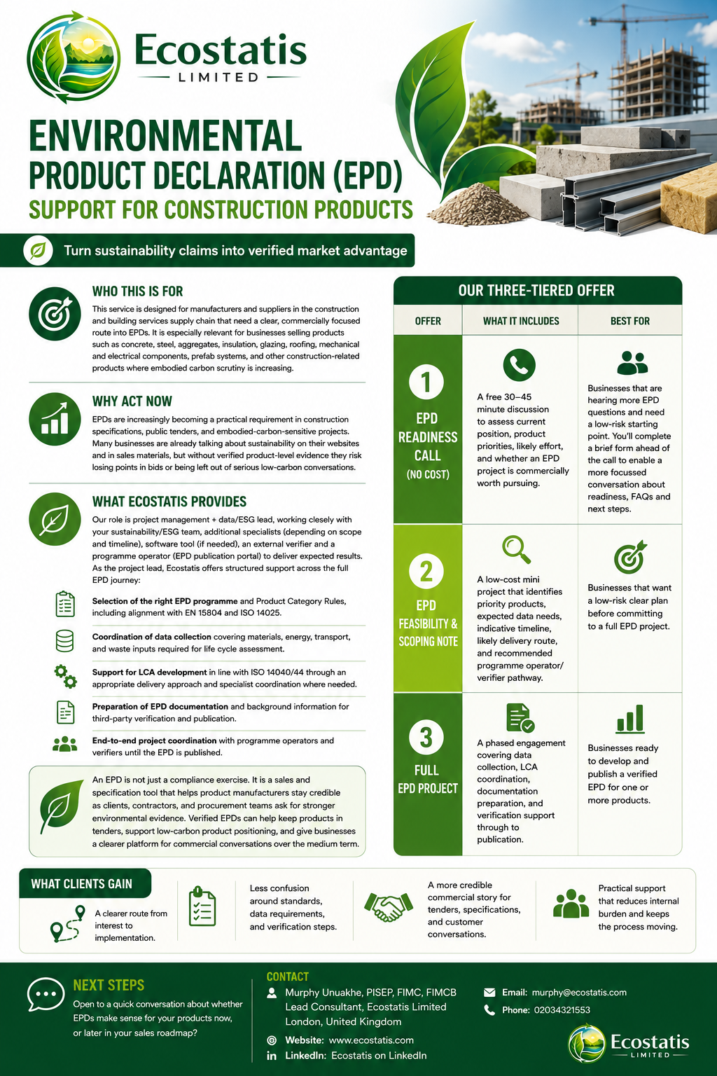 EPD for Construction Products